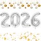 2026 Graduation Balloons 40 Inch Number Balloons Aluminum Foil Mylar Balloons for Graduation New Year Eve Anniversary Decorations Class of 2026 Grad Party Supplies(Number 2026)